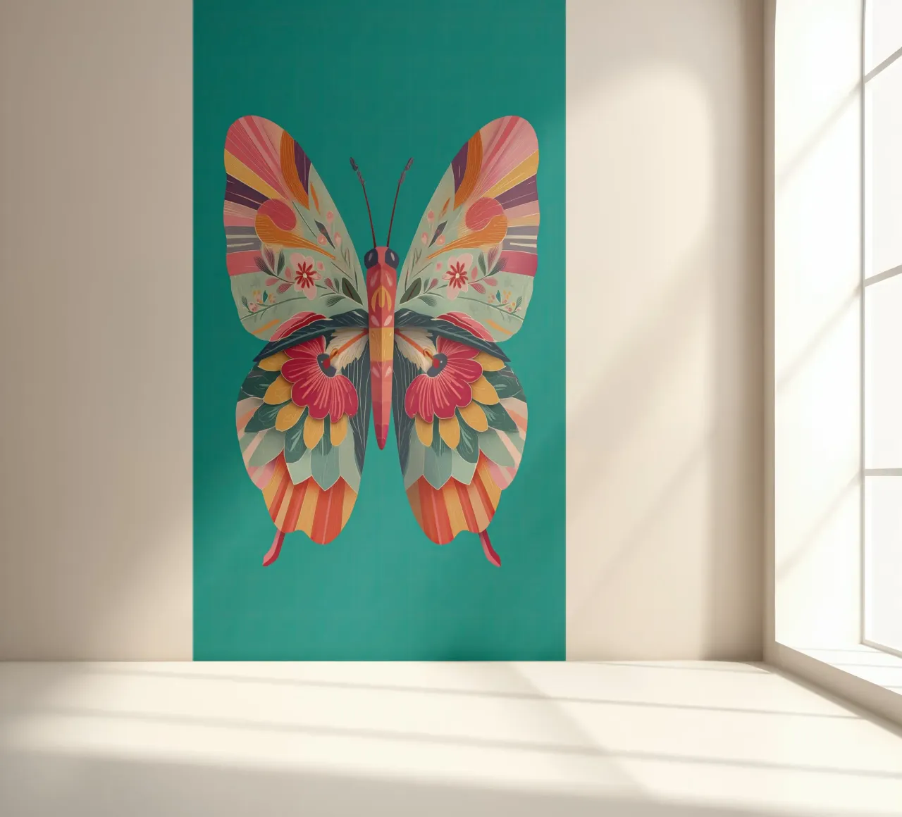 Study of a Butterfly in Bloom papel para pared de Luca