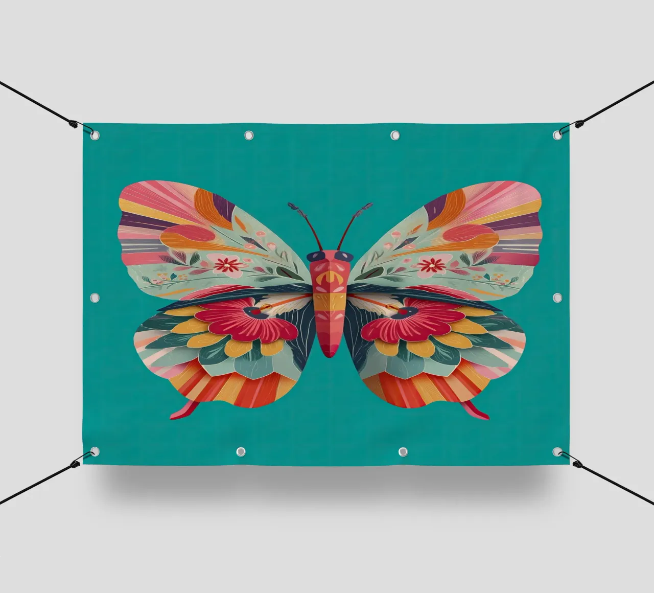 Study of a Butterfly in Bloom telo in pvc da Luca