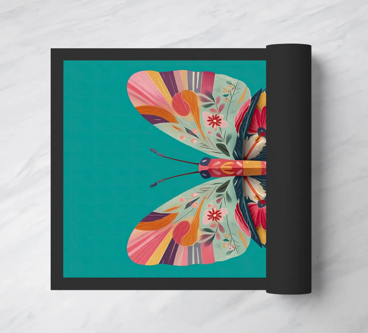 Study of a Butterfly in Bloom Fußmatte von Luca