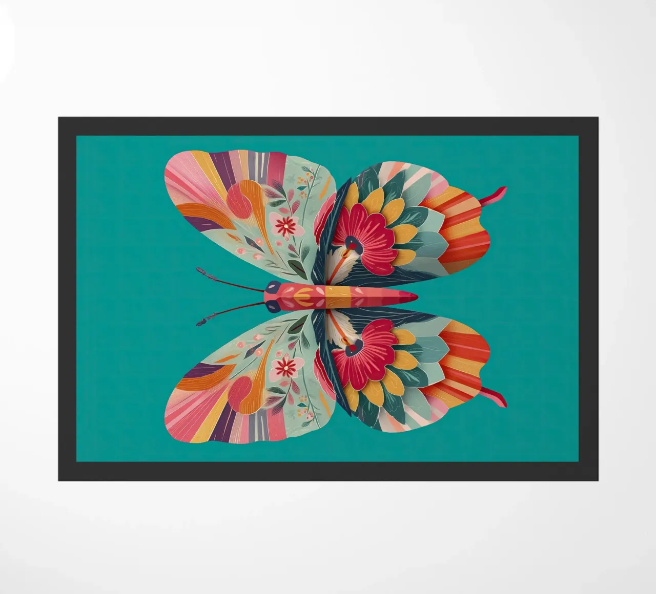 Study of a Butterfly in Bloom Fußmatte von Luca