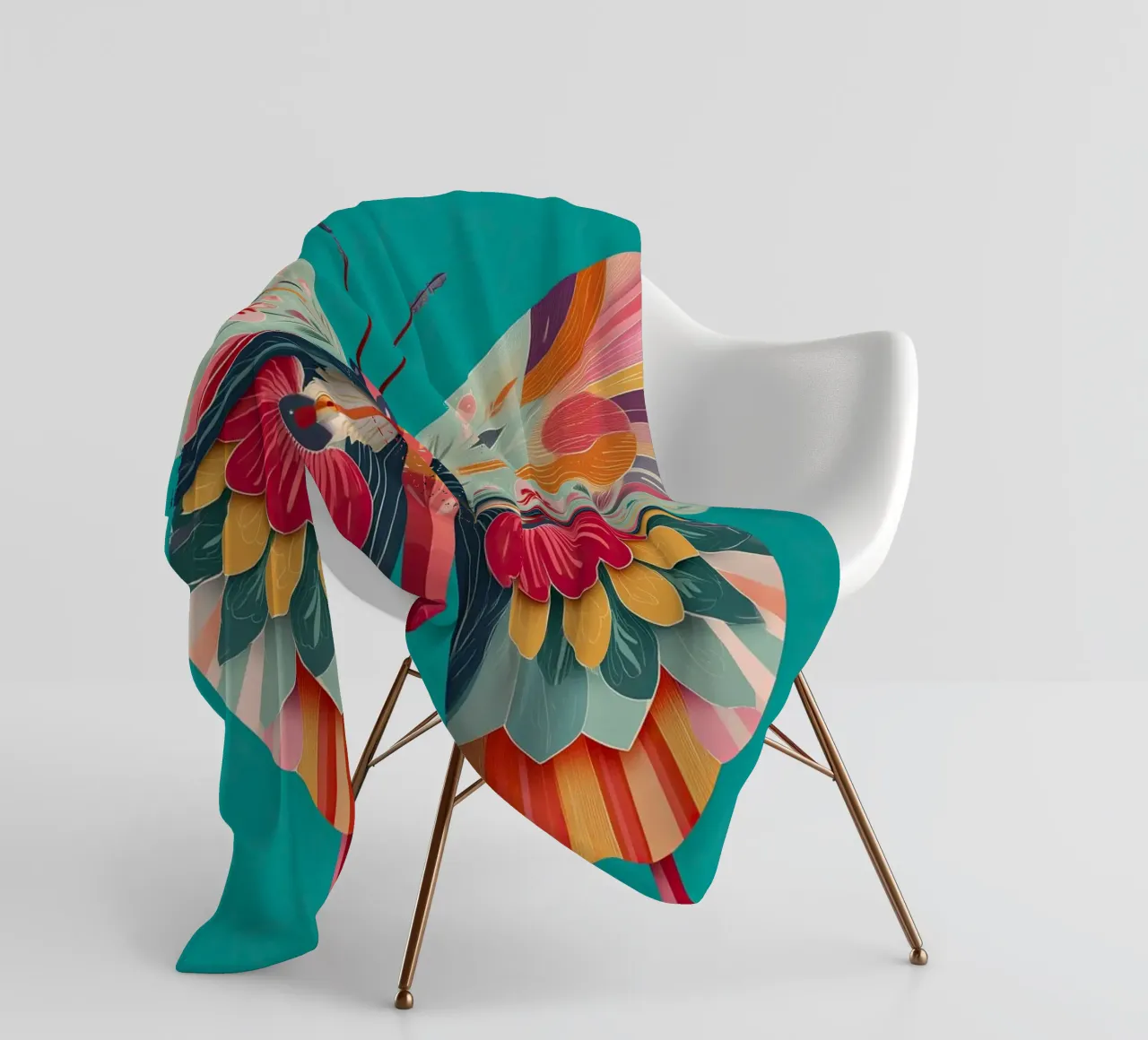 Study of a Butterfly in Bloom fleece blanket by Luca
