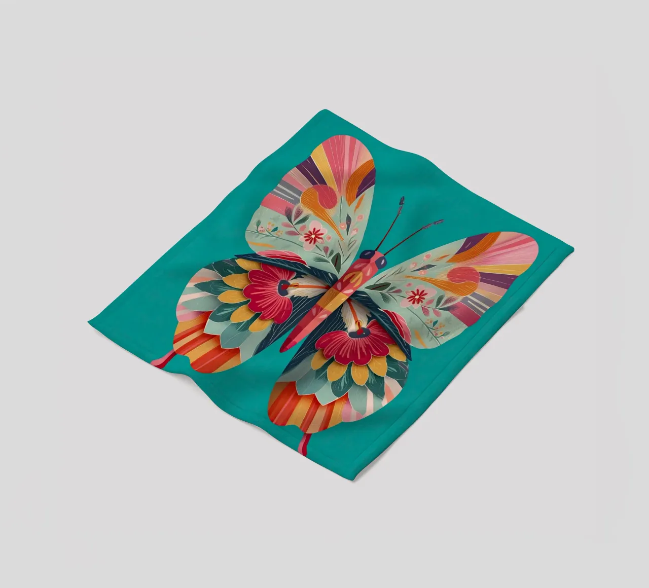 Study of a Butterfly in Bloom fleece blanket by Luca