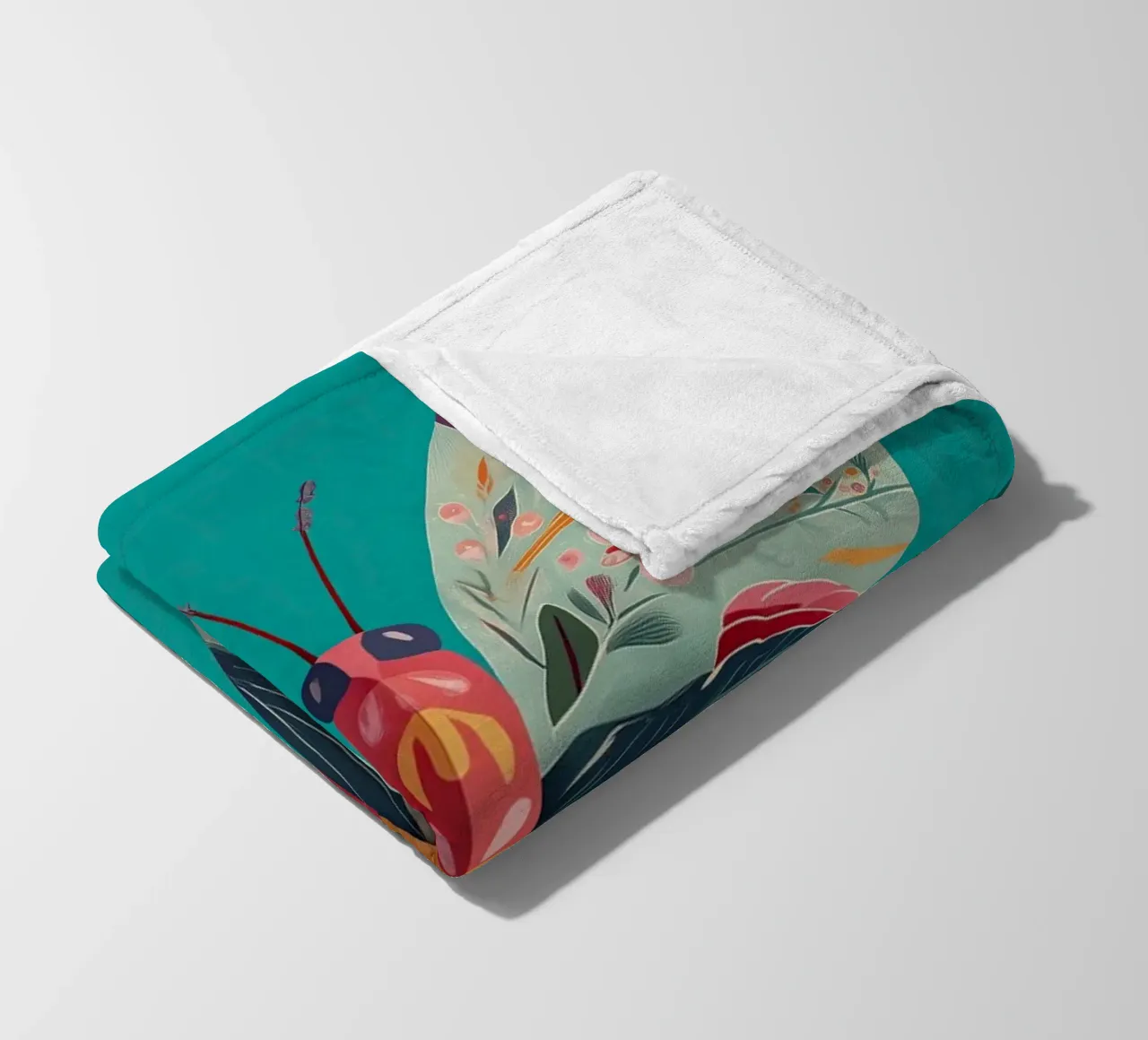 Study of a Butterfly in Bloom fleece blanket by Luca