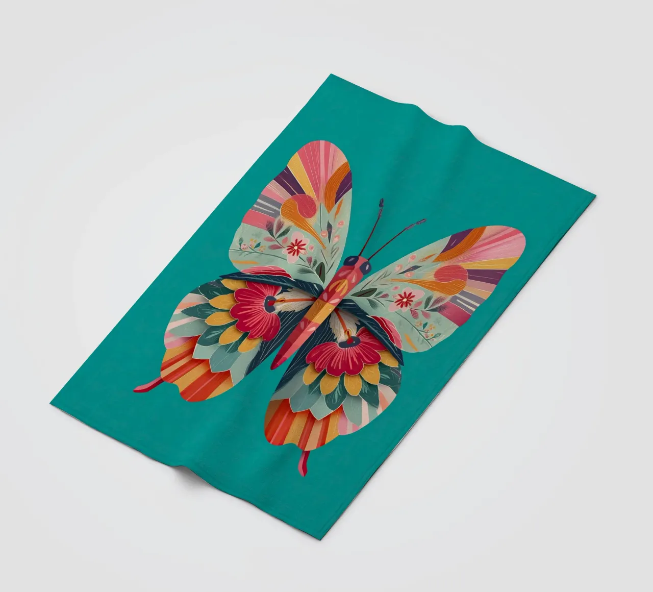 Study of a Butterfly in Bloom fleece blanket by Luca