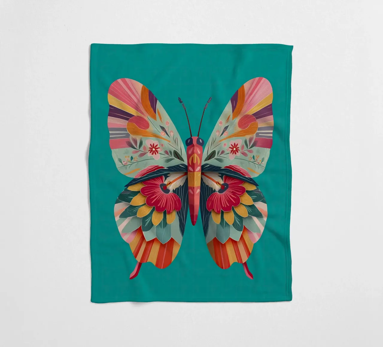 Study of a Butterfly in Bloom fleece blanket by Luca