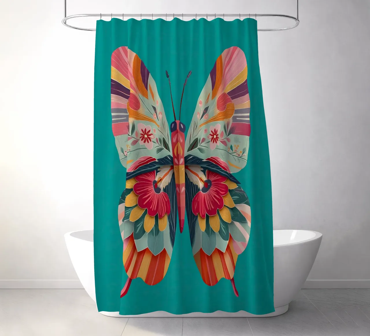 Study of a Butterfly in Bloom tenda da doccia da Luca