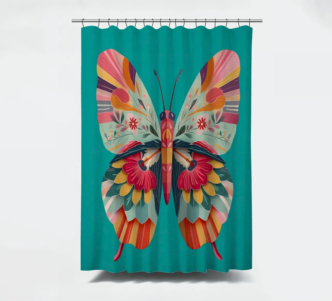 Study of a Butterfly in Bloom tenda da doccia da Luca
