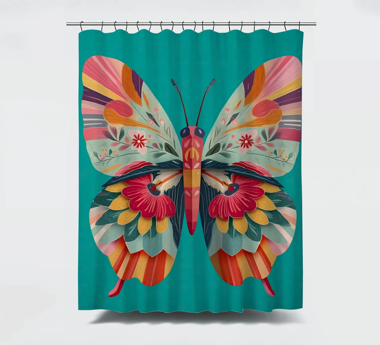 Study of a Butterfly in Bloom tenda da doccia da Luca