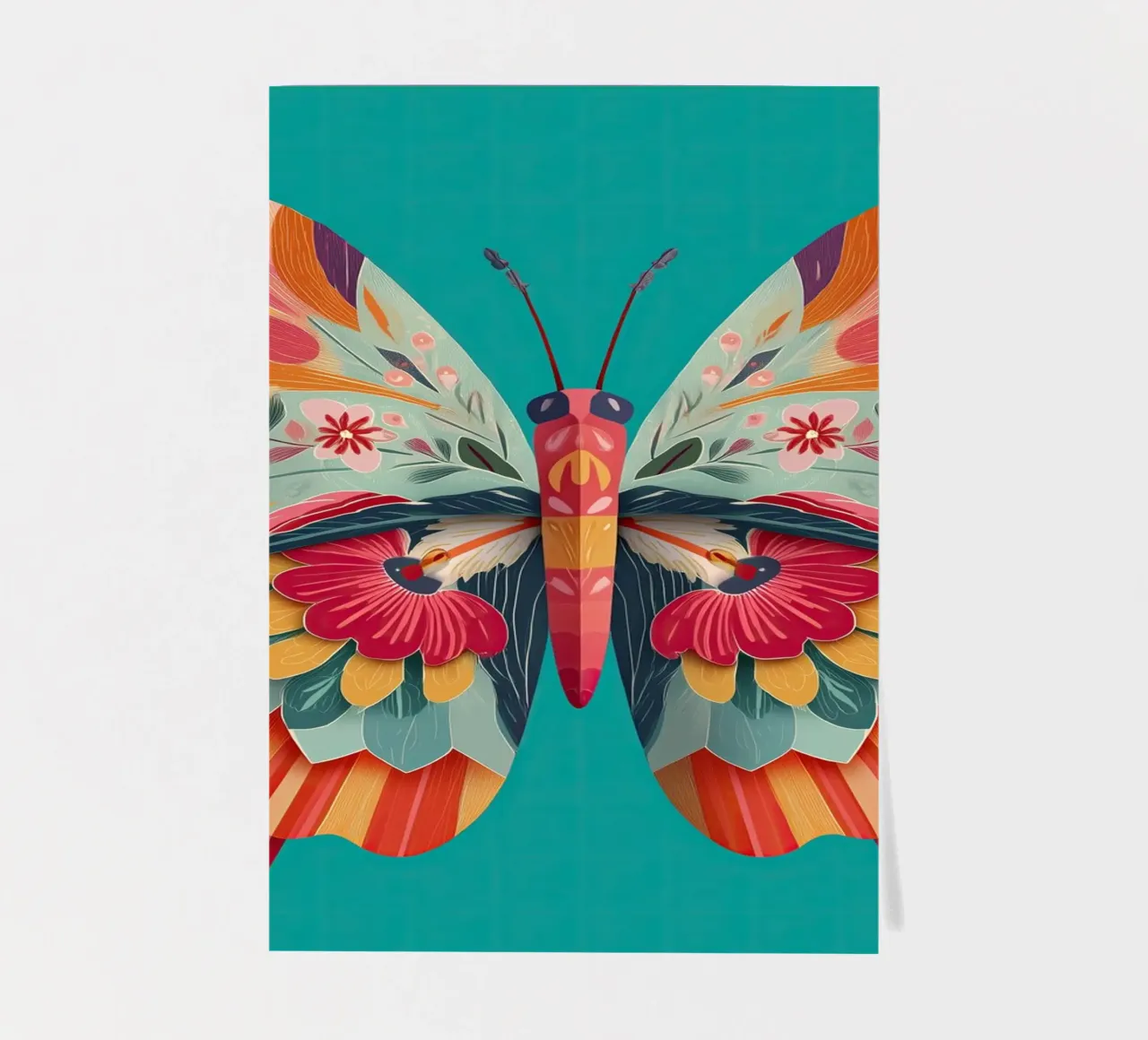 Study of a Butterfly in Bloom foglio adesivo da Luca
