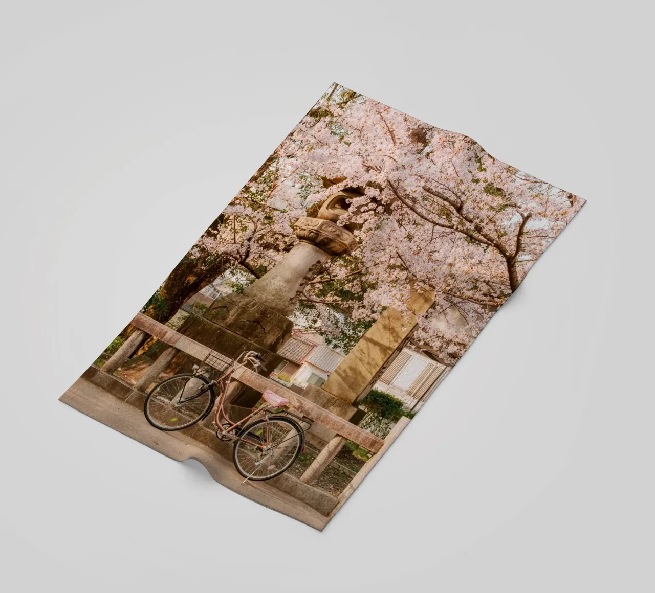 Bicicletta con fiori di ciliegio telo mare da mbgraphx2