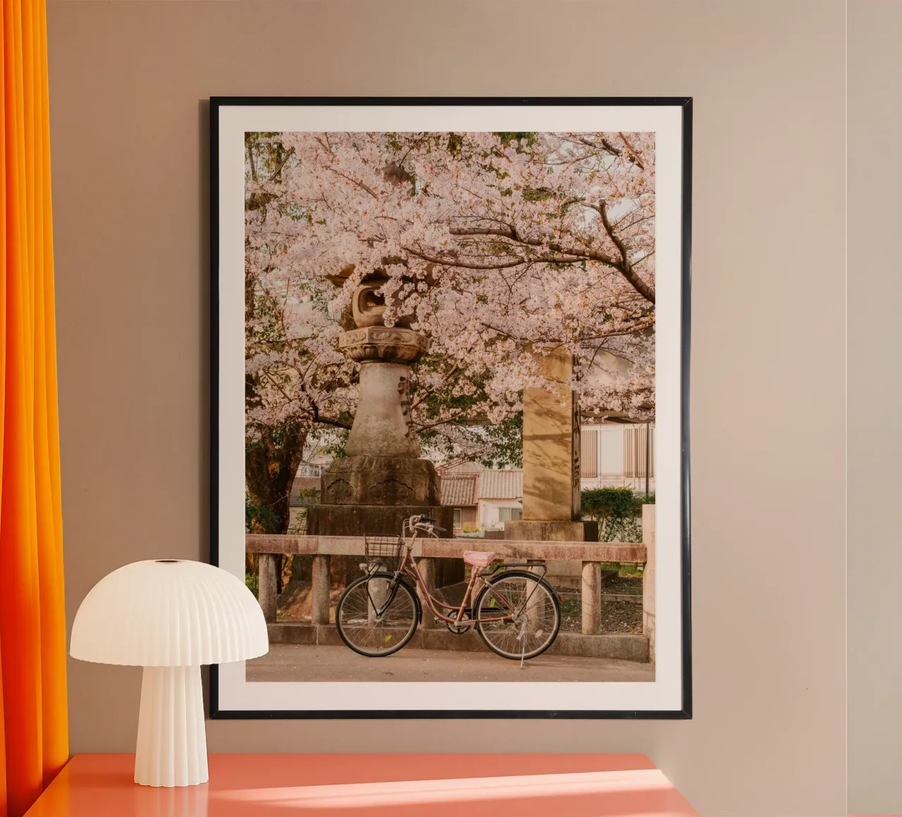 Bicicletta con fiori di ciliegio carta hahnemühle da mbgraphx2