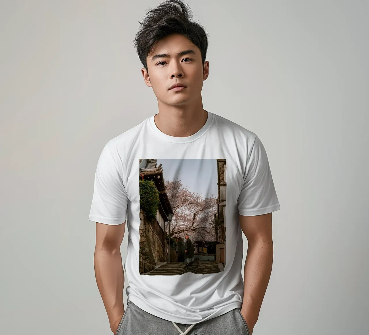 Scala dei ciliegi in fiore a Kyoto, Giappone t-shirt da mbgraphx2