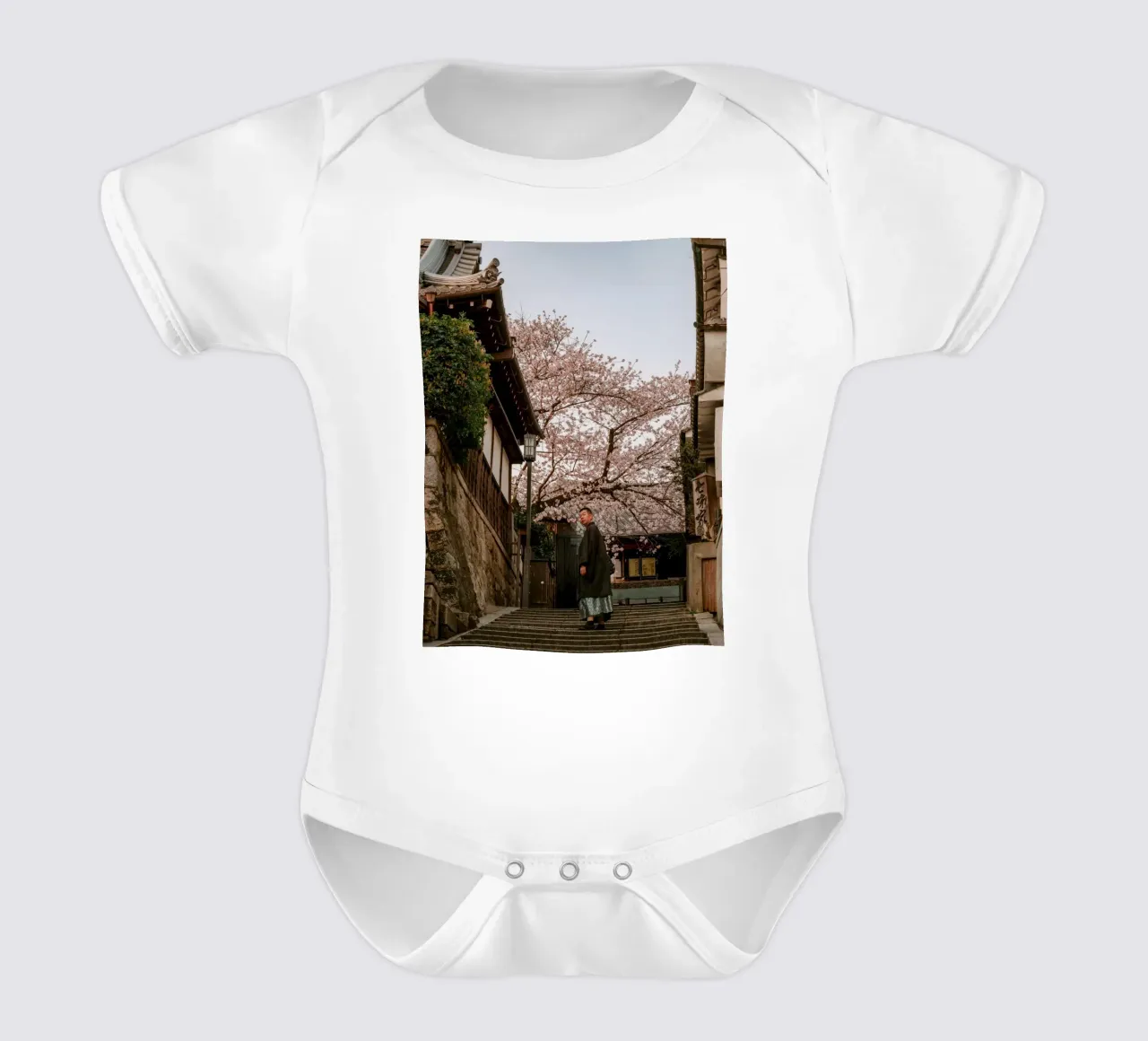 Scala dei ciliegi in fiore a Kyoto, Giappone body neonato maniche corte da mbgraphx2