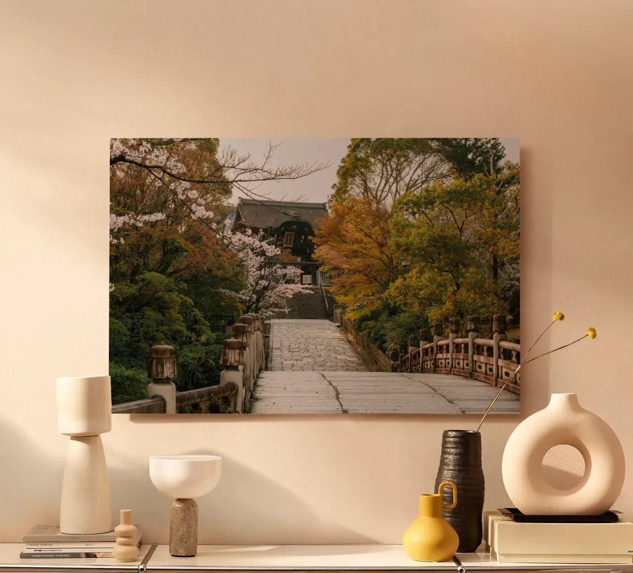 Tempio giapponese dei ciliegi in fiore a Kyoto, Giappone pannello forex da mbgraphx2