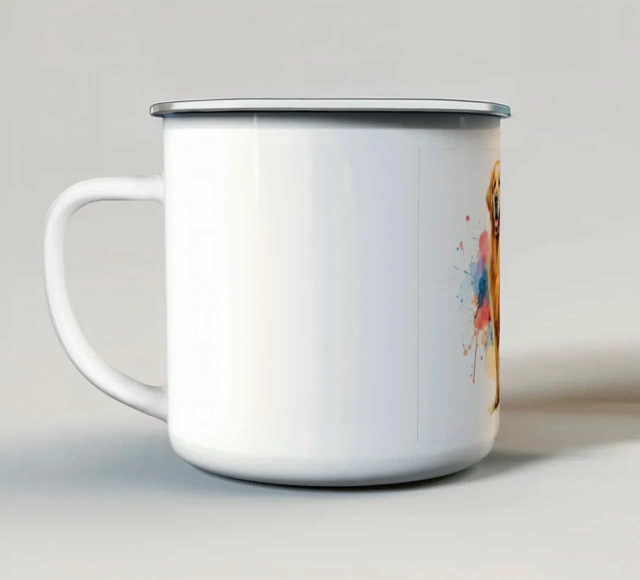 Cane Golden Retriever in acquerello tazza in smalto da 🎁 NOBELART