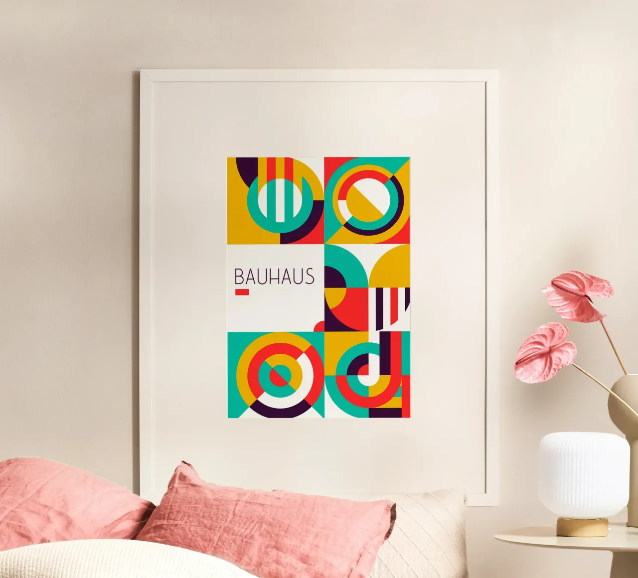 Bauhaus Geometric Grid Poster - Abstract Modernist Art Print Hahnemühle von Grungeo
