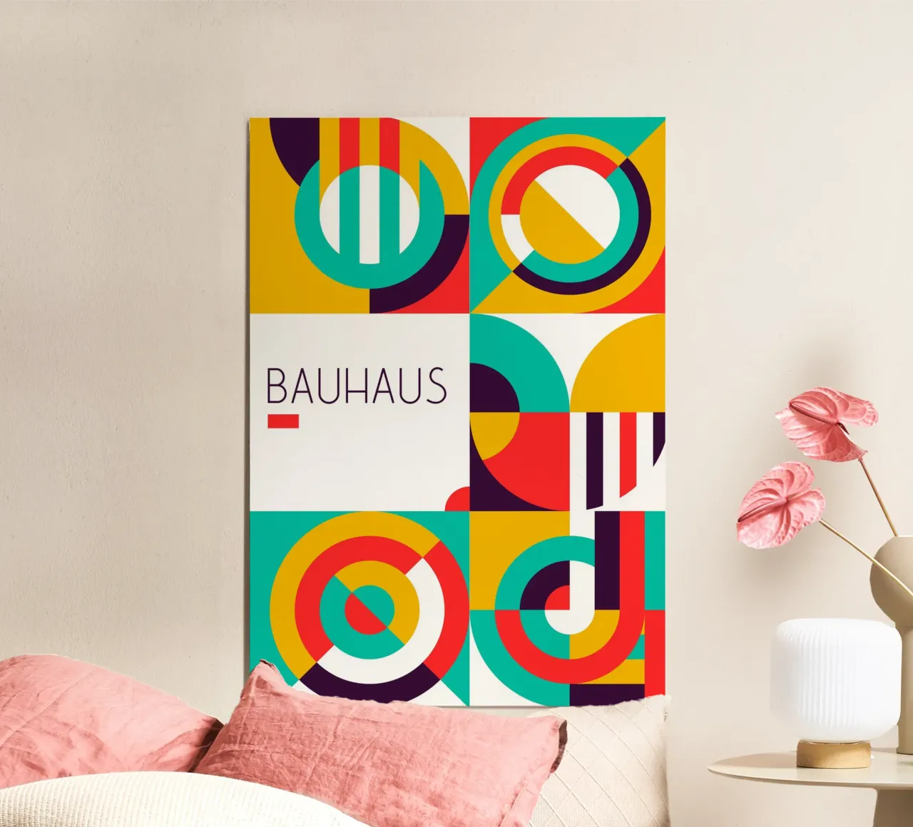 Bauhaus Geometric Grid Poster - Abstract Modernist Art Print Hahnemühle von Grungeo