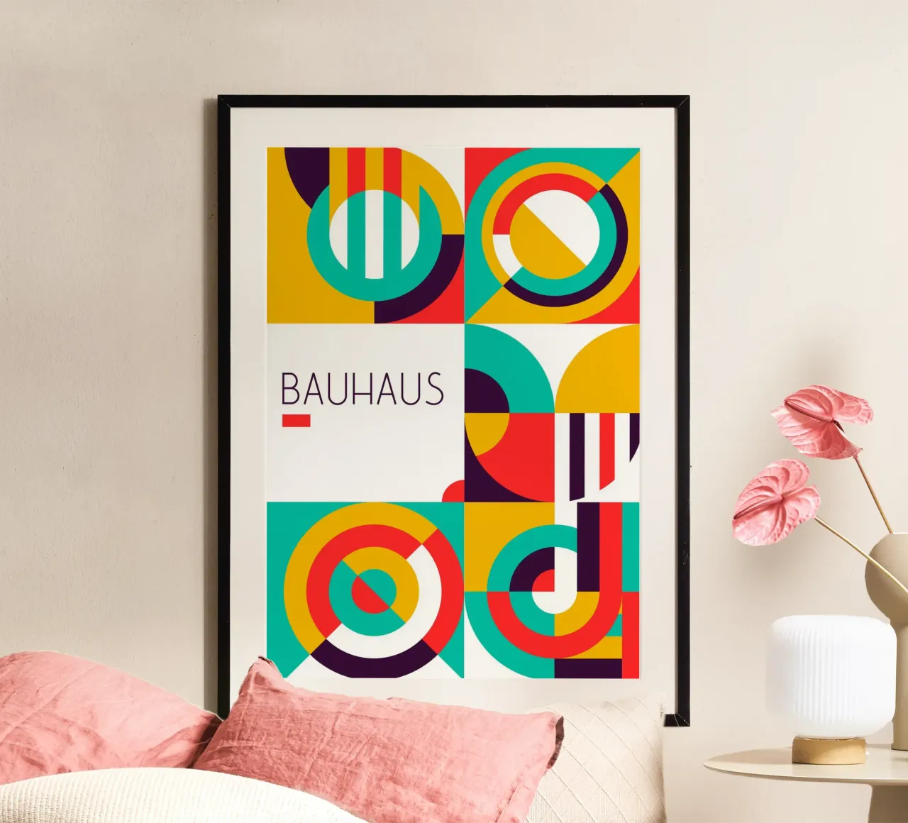 Bauhaus Geometric Grid Poster - Abstract Modernist Art Print Hahnemühle von Grungeo