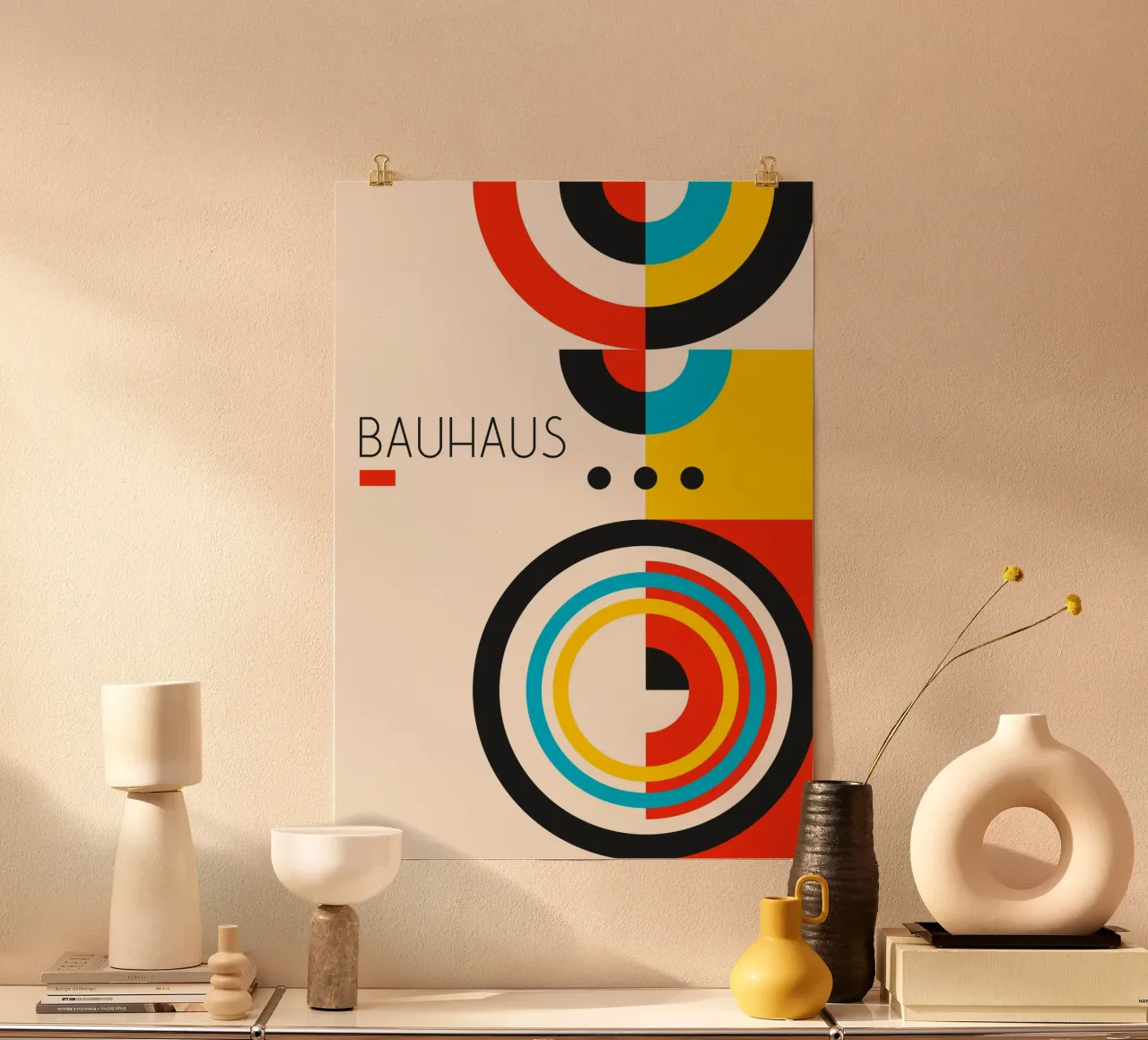Bauhaus Concentric Circles Poster - Abstract Geometric Art P hahnemühle by Grungeo