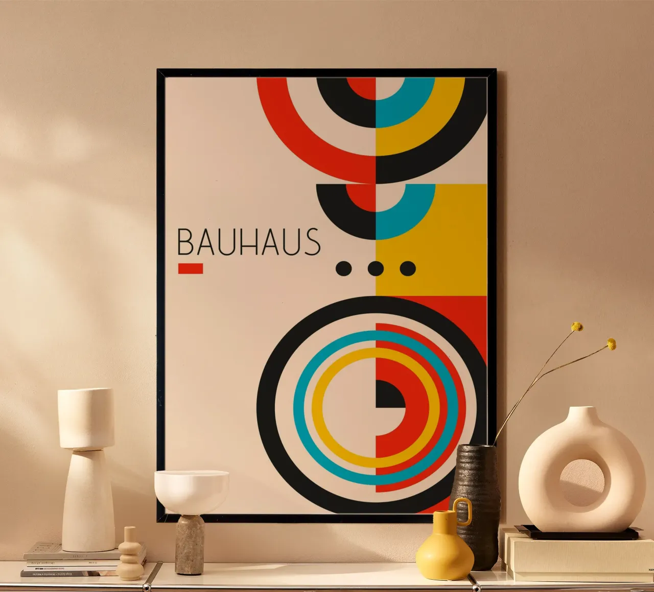 Bauhaus Concentric Circles Poster - Abstract Geometric Art P hahnemühle by Grungeo