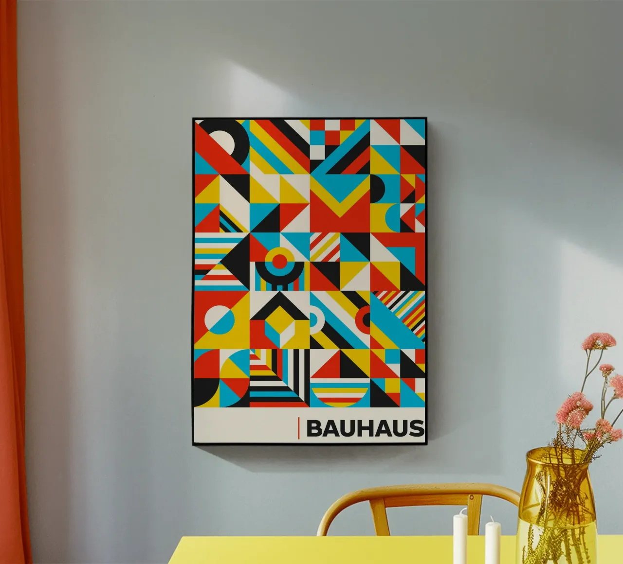 Mosaico astratto geometrico Bauhaus - Pattern di colori primari P plexiglass da Grungeo