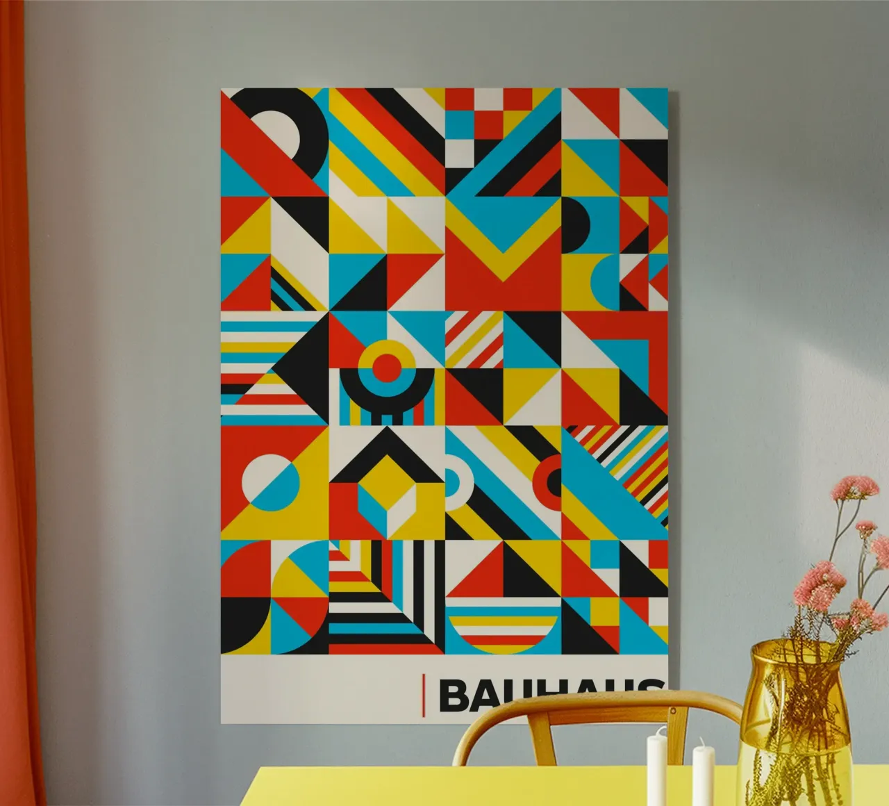 Mosaico astratto geometrico Bauhaus - Pattern di colori primari P plexiglass da Grungeo