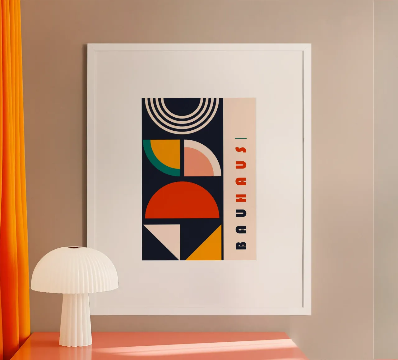 Poster geometrico astratto scuro Bauhaus - archi e triangoli in grassetto carta hahnemühle da Grungeo