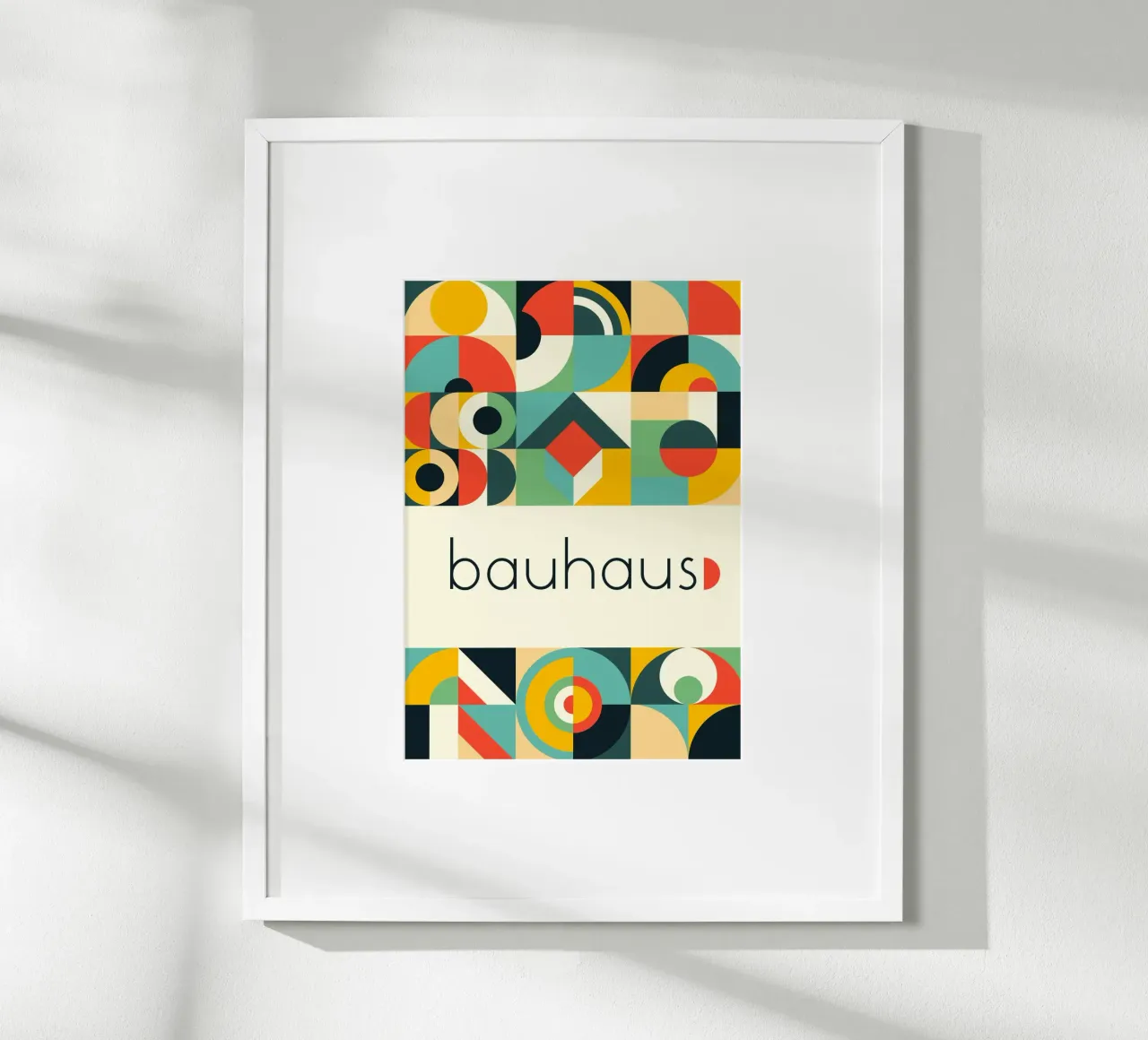 Bauhaus Geometric Grid Poster - Abstract Circles & Squares P hahnemühle by Grungeo