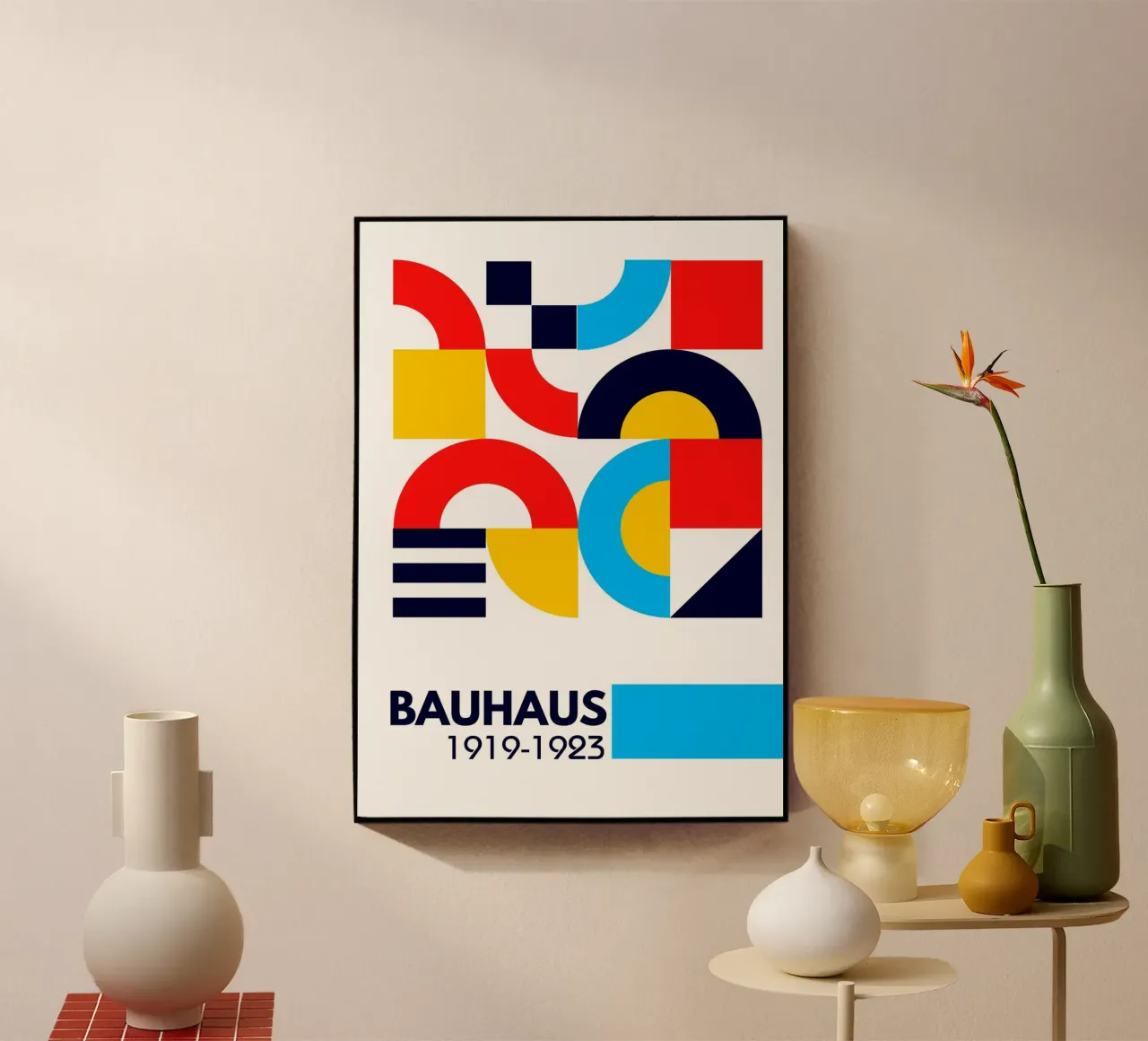 Bauhaus De Stijl Modular Art Print - Primary Geometric Poste metacrilato de Grungeo