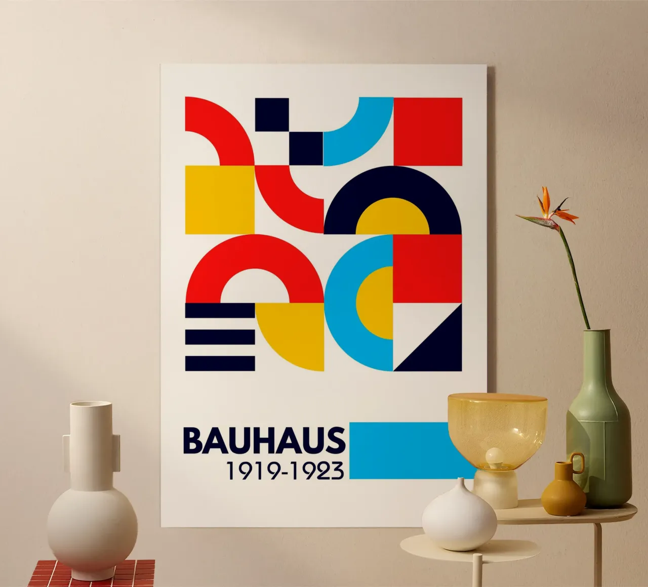 Bauhaus De Stijl Modular Art Print - Primary Geometric Poste metacrilato de Grungeo