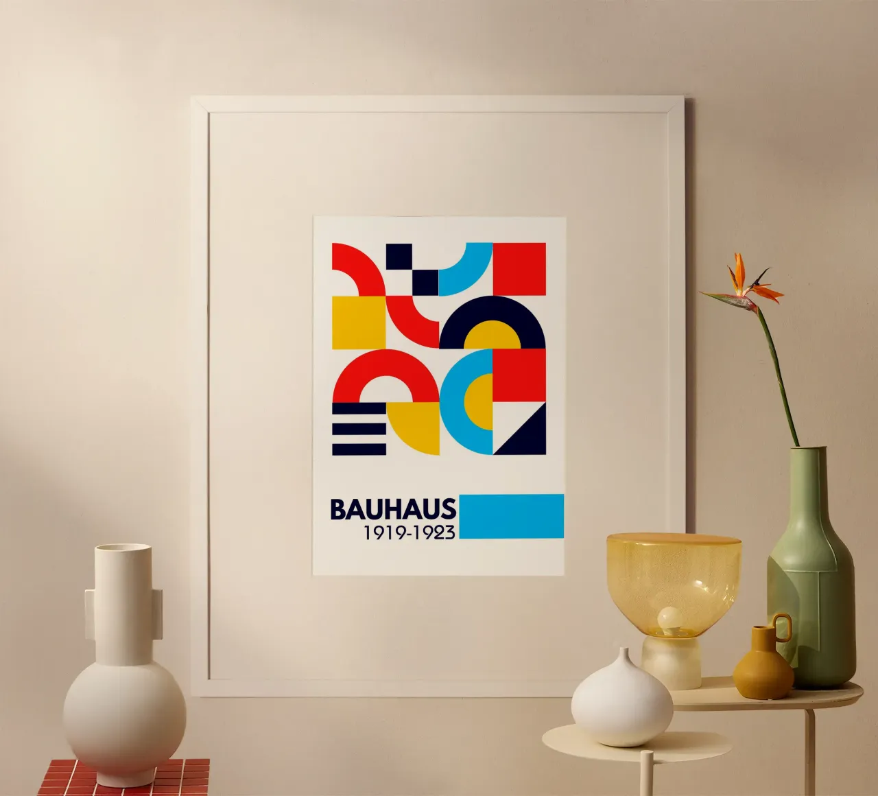 Bauhaus De Stijl Modular Art Print - Primary Geometric Poste hahnemühle de Grungeo