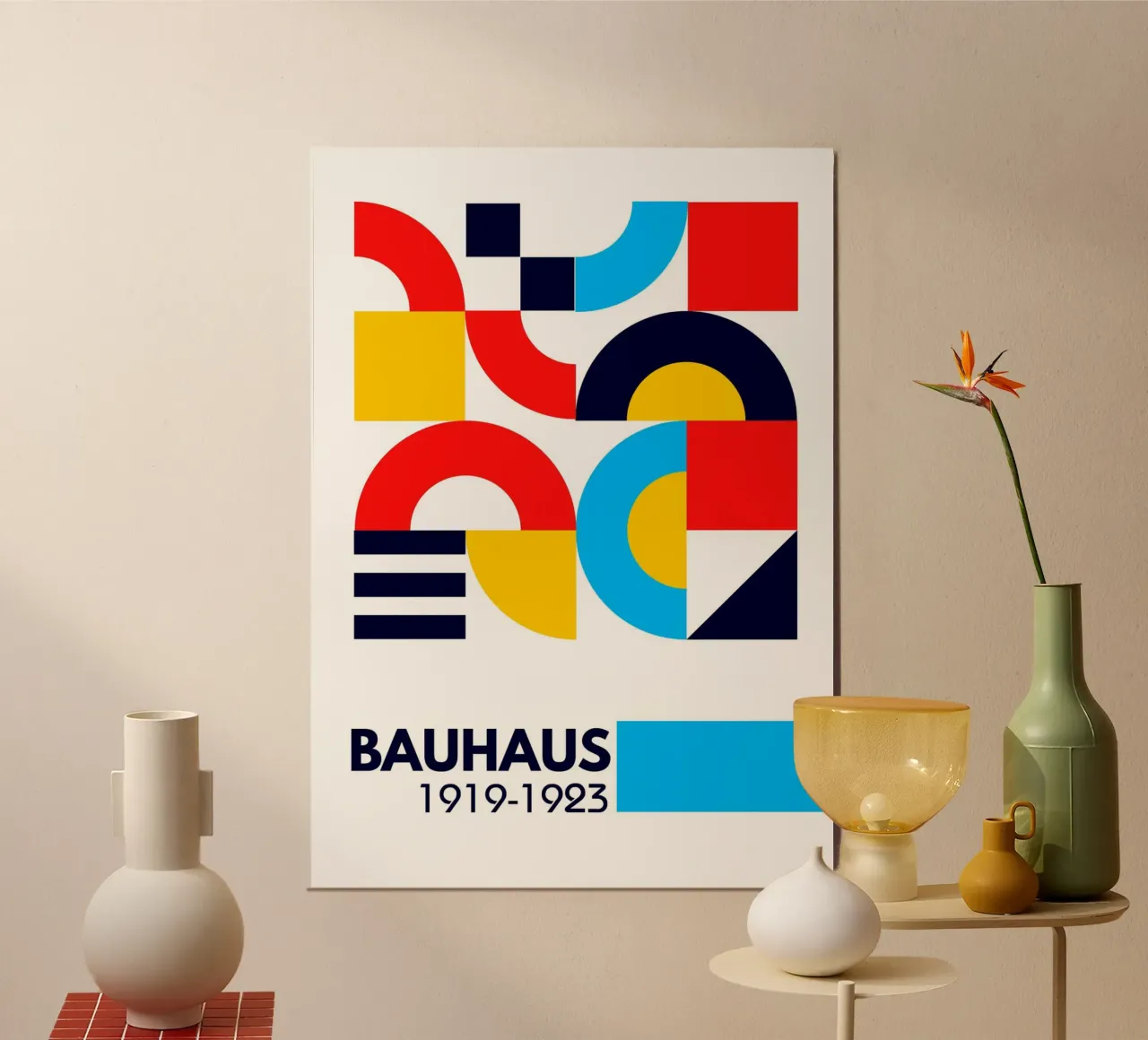Bauhaus De Stijl Modular Art Print - Primary Geometric Poste hahnemühle de Grungeo