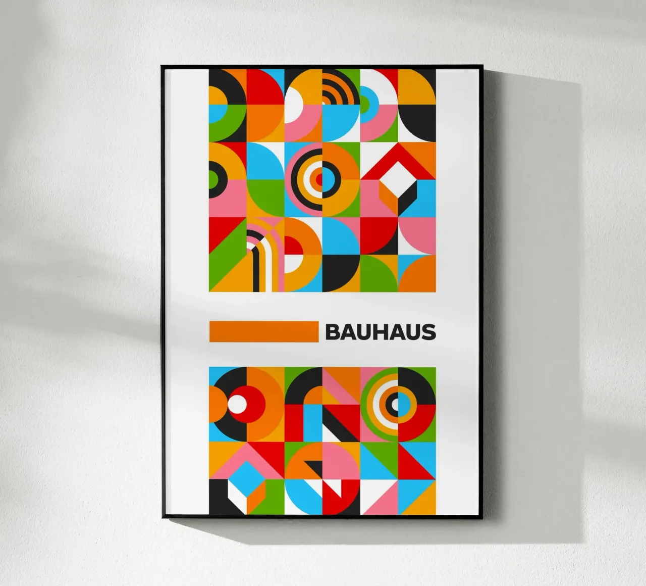 Vibrant Bauhaus Grid Pattern Poster - Abstract Modular Desig plexiglas de Grungeo