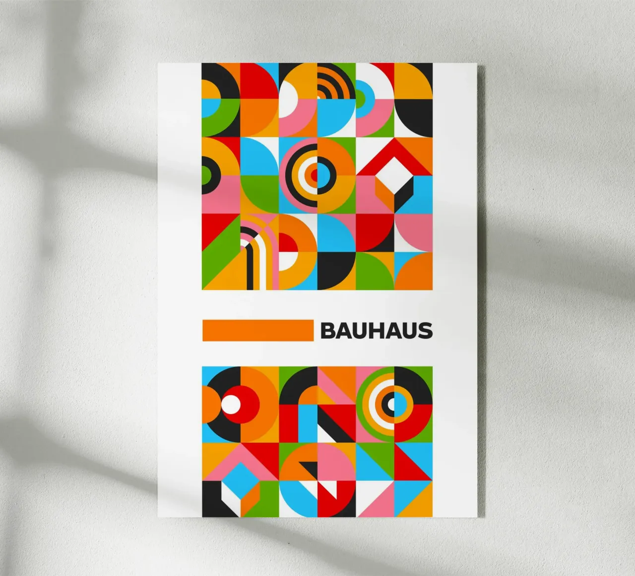 Vibrant Bauhaus Grid Pattern Poster - Abstract Modular Desig plexiglas de Grungeo