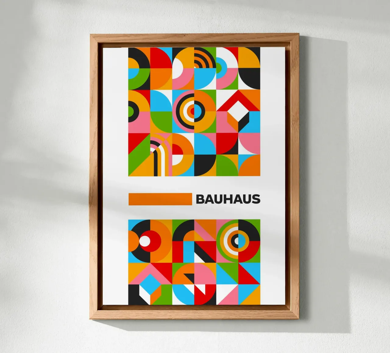 Vibrant Bauhaus Grid Pattern Poster - Abstract Modular Desig Alu-Dibond von Grungeo