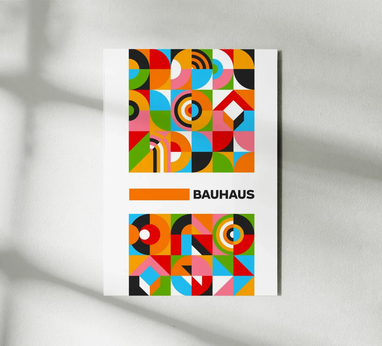 Vibrant Bauhaus Grid Pattern Poster - Abstract Modular Desig Alu-Dibond von Grungeo