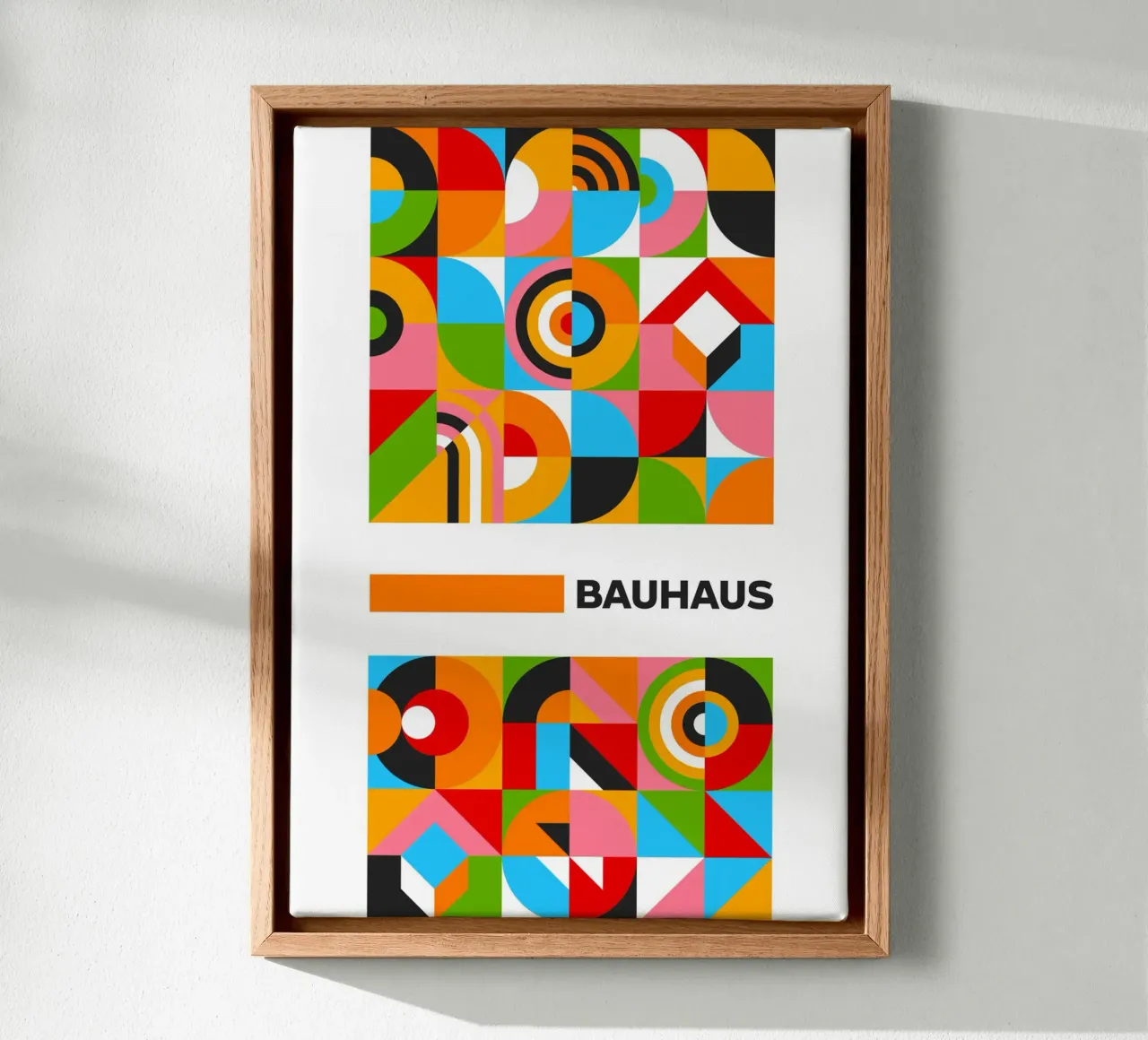 Vibrant Bauhaus Grid Pattern Poster - Abstract Modular Design canvas by Grungeo