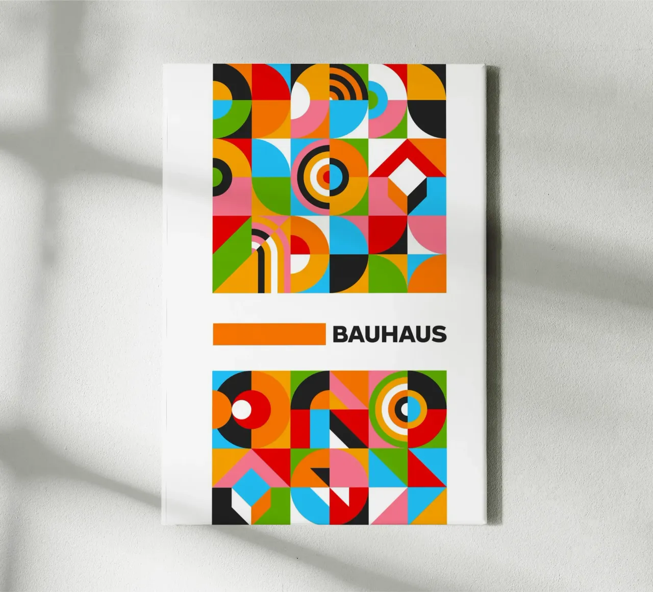 Vibrant Bauhaus Grid Pattern Poster - Abstract Modular Design canvas by Grungeo