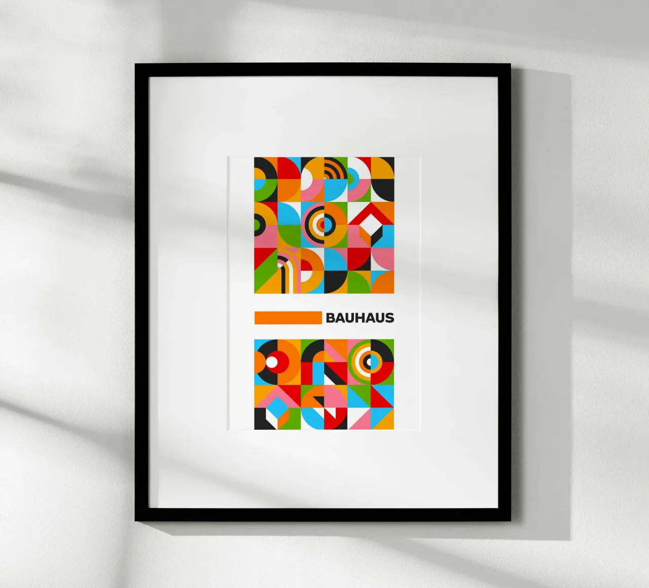 Vibrant Bauhaus Grid Pattern Poster - Abstract Modular Desig Hahnemühle von Grungeo