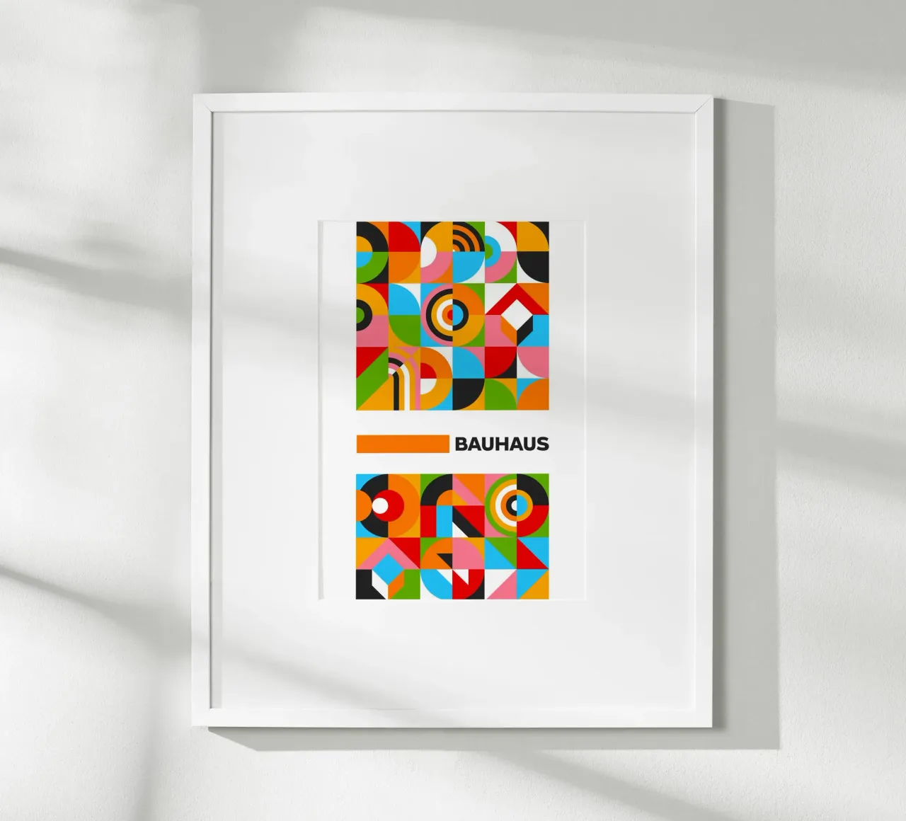 Vibrant Bauhaus Grid Pattern Poster - Abstract Modular Desig Hahnemühle von Grungeo