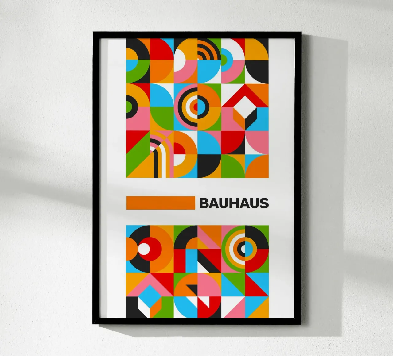 Vibrant Bauhaus Grid Pattern Poster - Abstract Modular Desig Hahnemühle von Grungeo