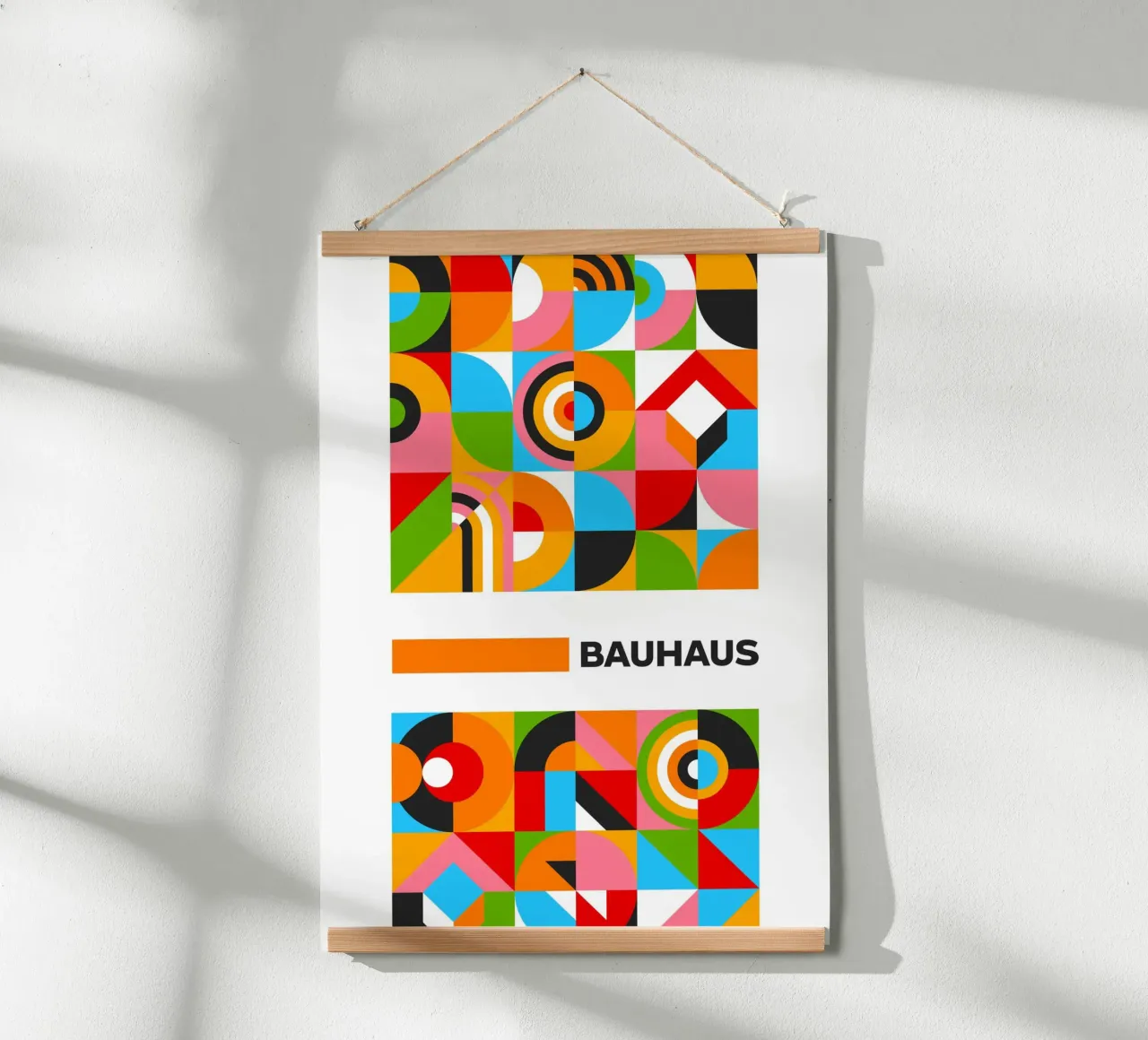 Vibrant Bauhaus Grid Pattern Poster - Abstract Modular Desig Hahnemühle von Grungeo