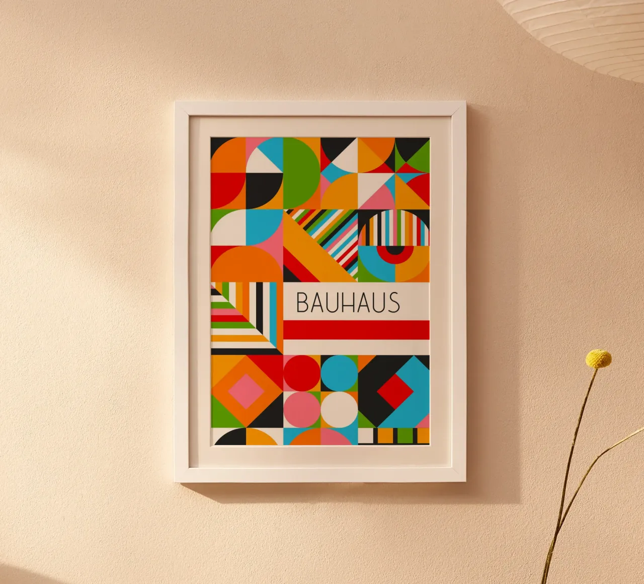 Maximalist Bauhaus Modular Art - Vibrant Geometric Pattern P hahnemühle by Grungeo