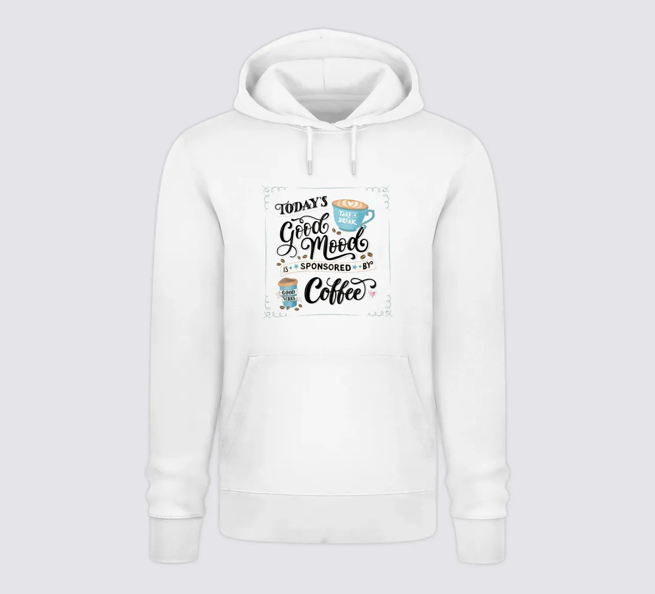 Kaffee. Zitat. Buon umore. Felicità. felpa con cappuccio da CalliLetters