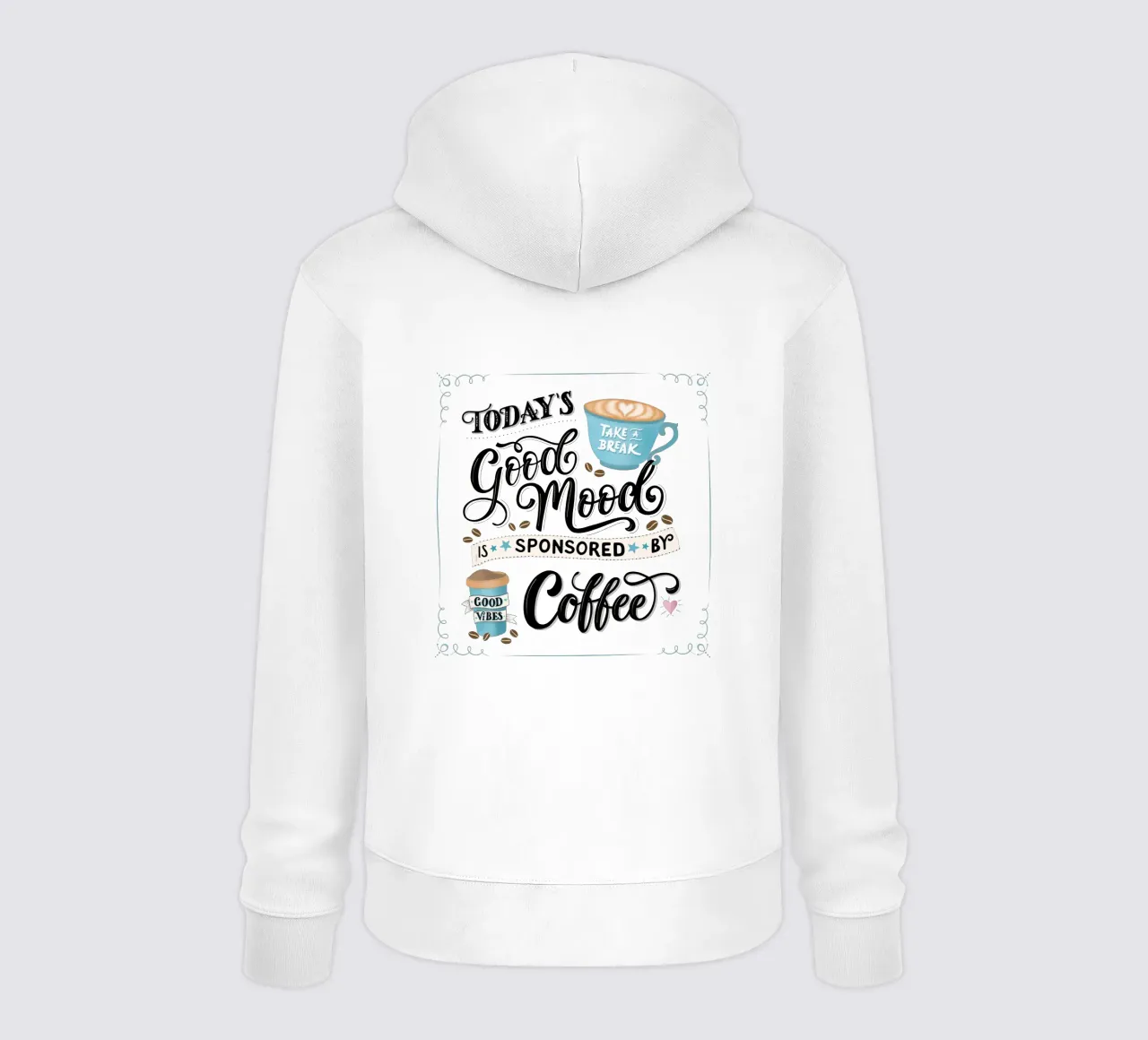 Kaffee. Zitat. Buon umore. Felicità. felpa con cappuccio da CalliLetters
