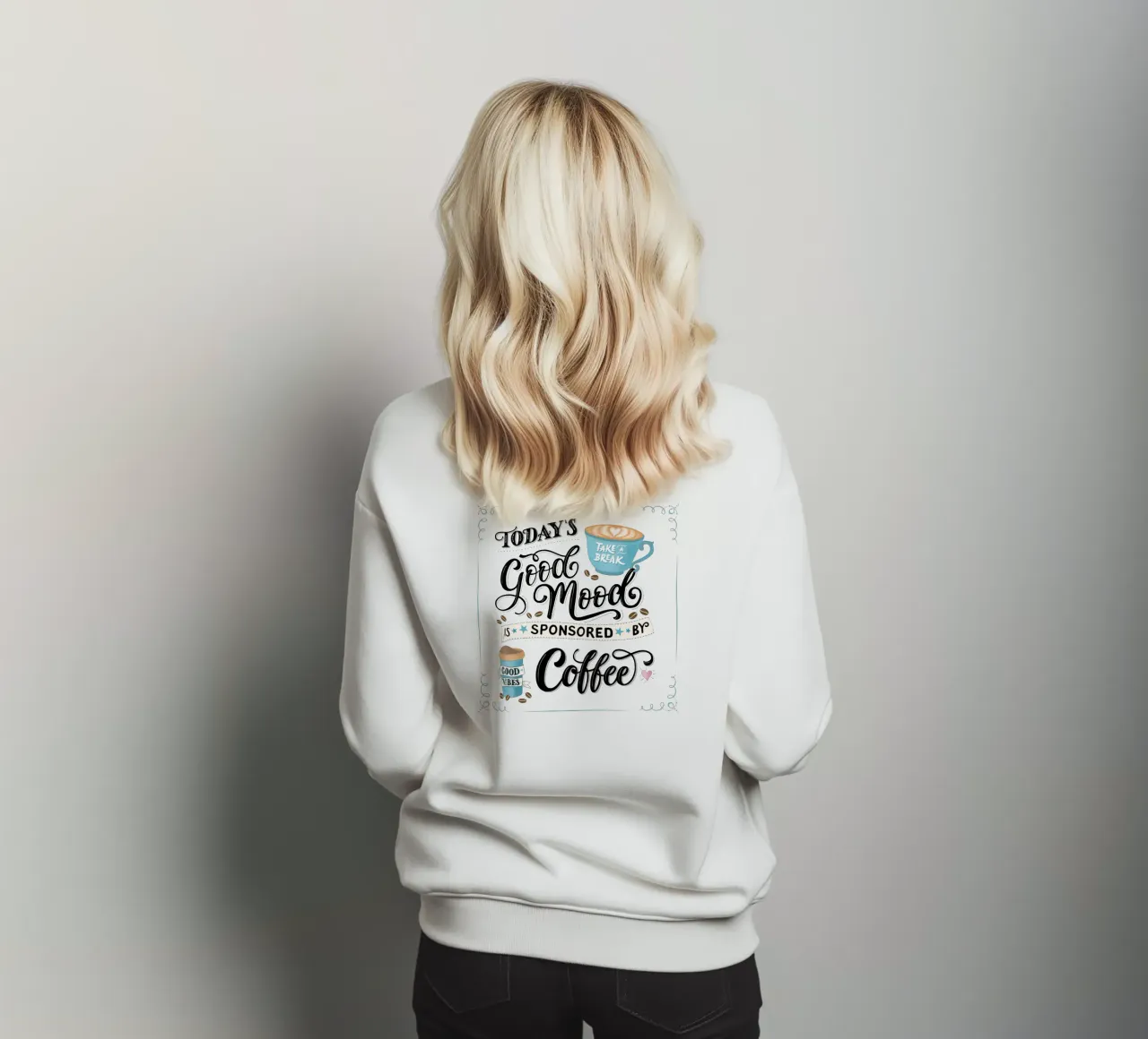 Kaffee. Zitat. Buon umore. Felicità. felpa da CalliLetters