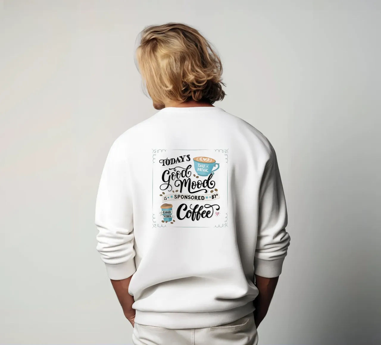 Kaffee. Zitat. Buon umore. Felicità. felpa da CalliLetters