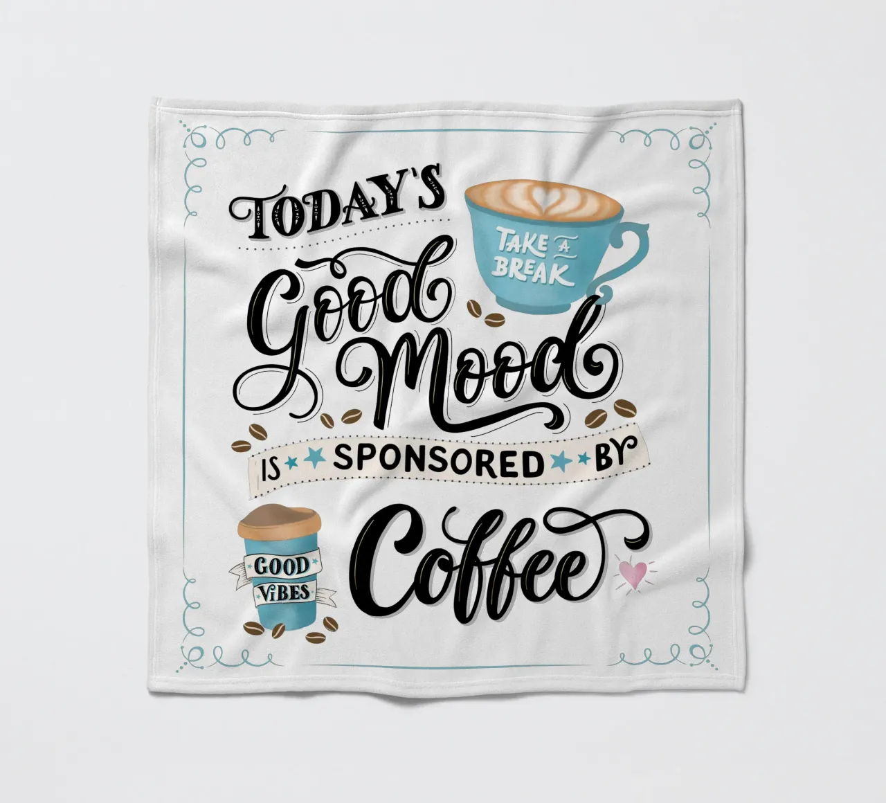 Kaffee. Zitat. Buon umore. Felicità. coperta in pile da CalliLetters