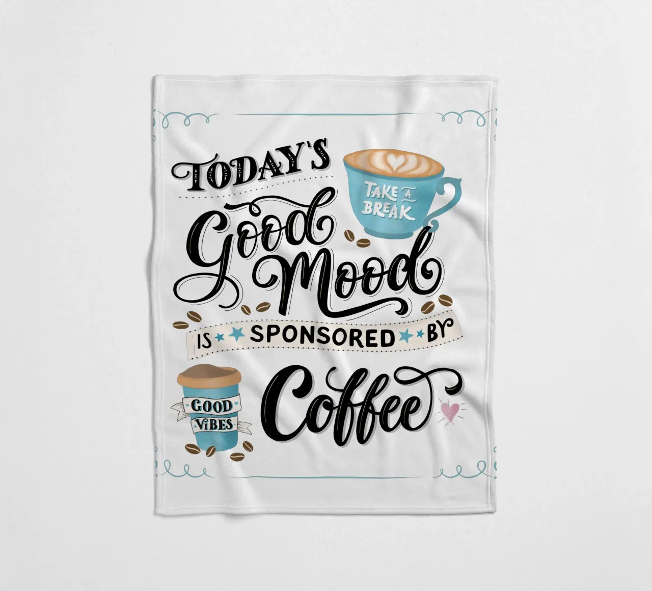 Kaffee. Zitat. Buon umore. Felicità. coperta in pile da CalliLetters