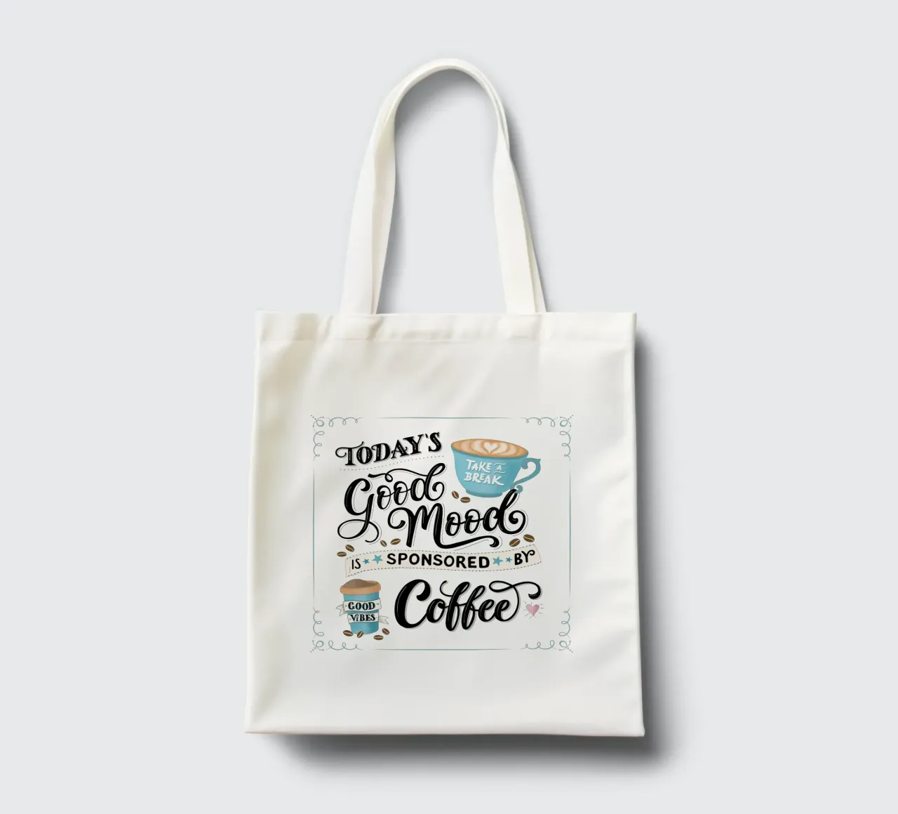 Kaffee. Zitat. Buon umore. Felicità. borsa in juta da CalliLetters